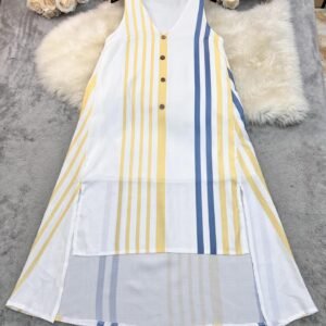 Striped Sleeveless Maxi Dress