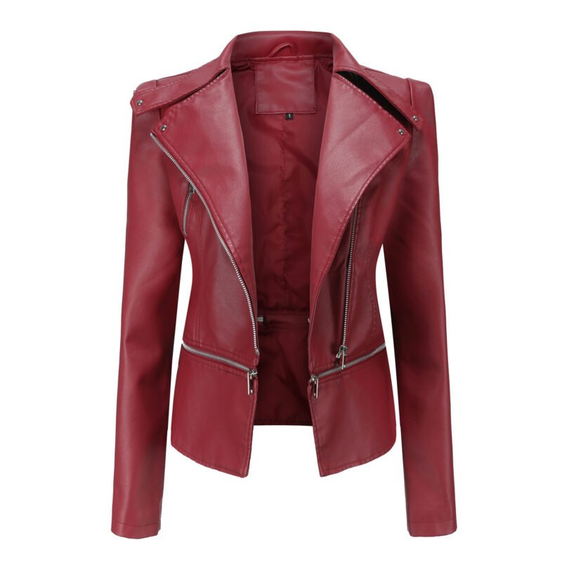 Slim Fit PU Leather Jacket