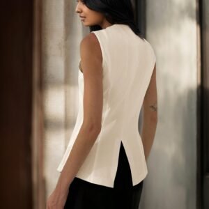 Button Split Vest Vest
