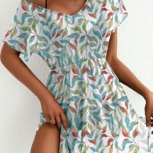Ruched Split Mini Dress