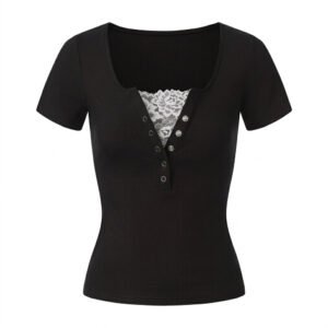 O1CN01Sol0pz1uAgLHFuEic_2868995997-0-cib.jpg Lace Trim V-Neck Top