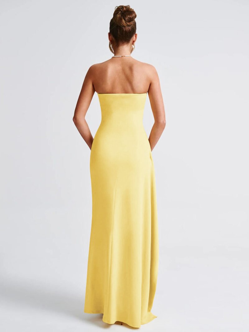 Asymmetric Strapless Maxi Dress