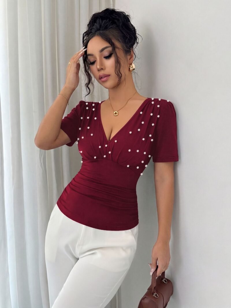Pearl Trim Slim T-Shirt