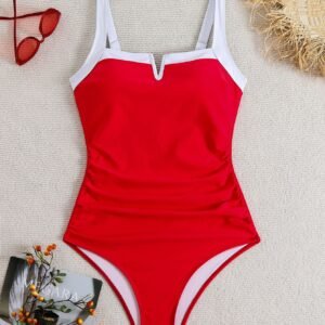 Ruched Color Block Swimsuit