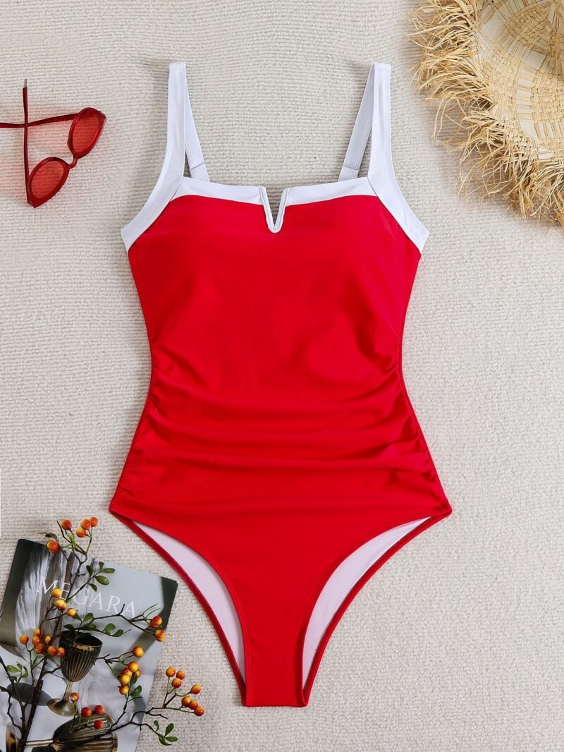 Ruched Color Block Swimsuit