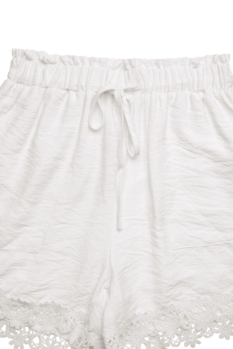 Lace Trim High Rise Shorts