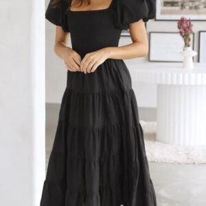 Smocked Off-Shoulder Maxi Dress