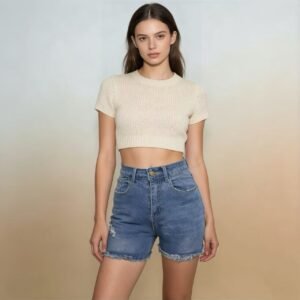 Slim Fit Denim Shorts