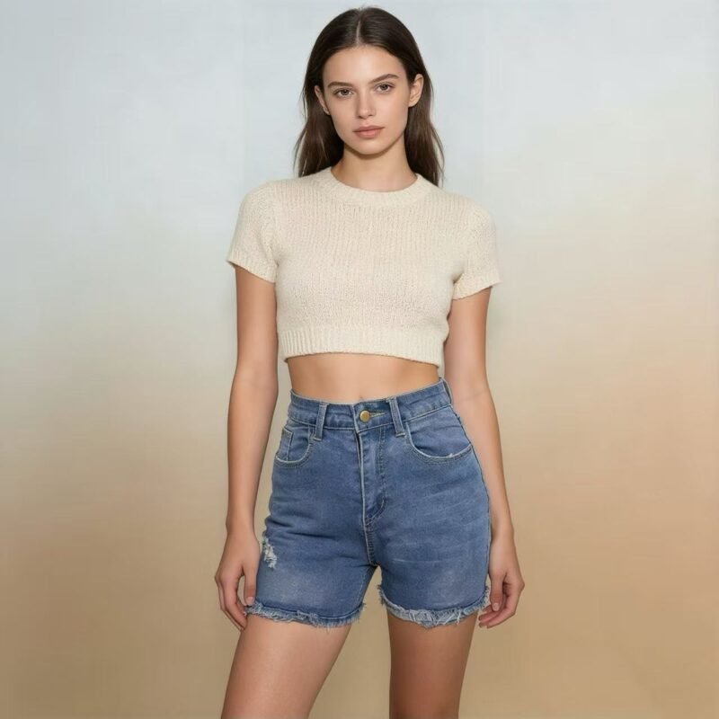 Slim Fit Denim Shorts
