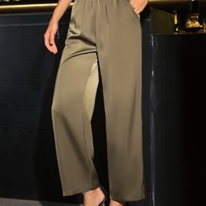 Glossy Satin Wide Leg Pants