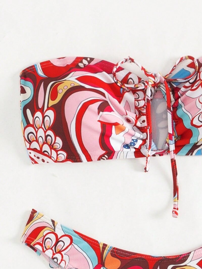 Printed Strapless Swimsuit