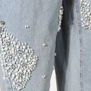 Beaded Straight Jeans