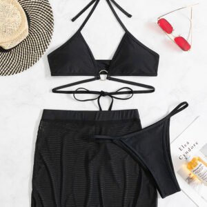 Halter Tulle Swim Set