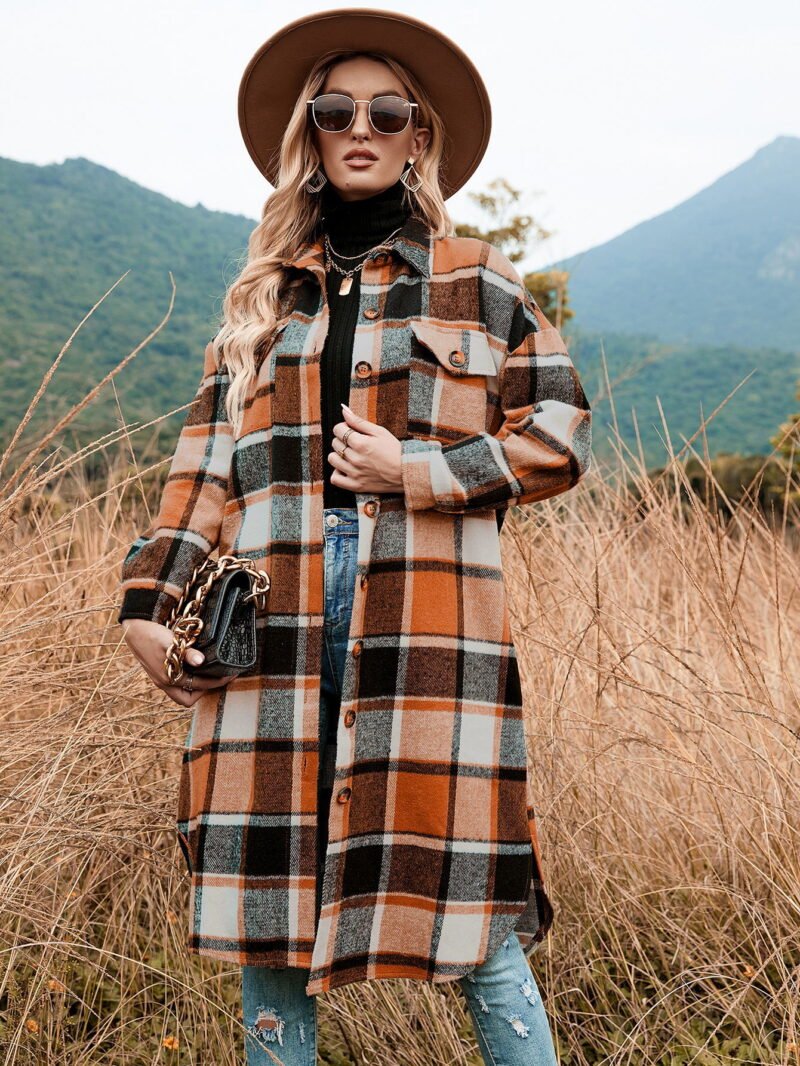 Plaid Trench Jacket