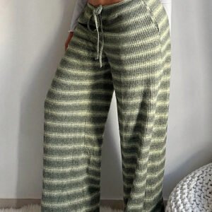 Striped Straight-Leg Pants