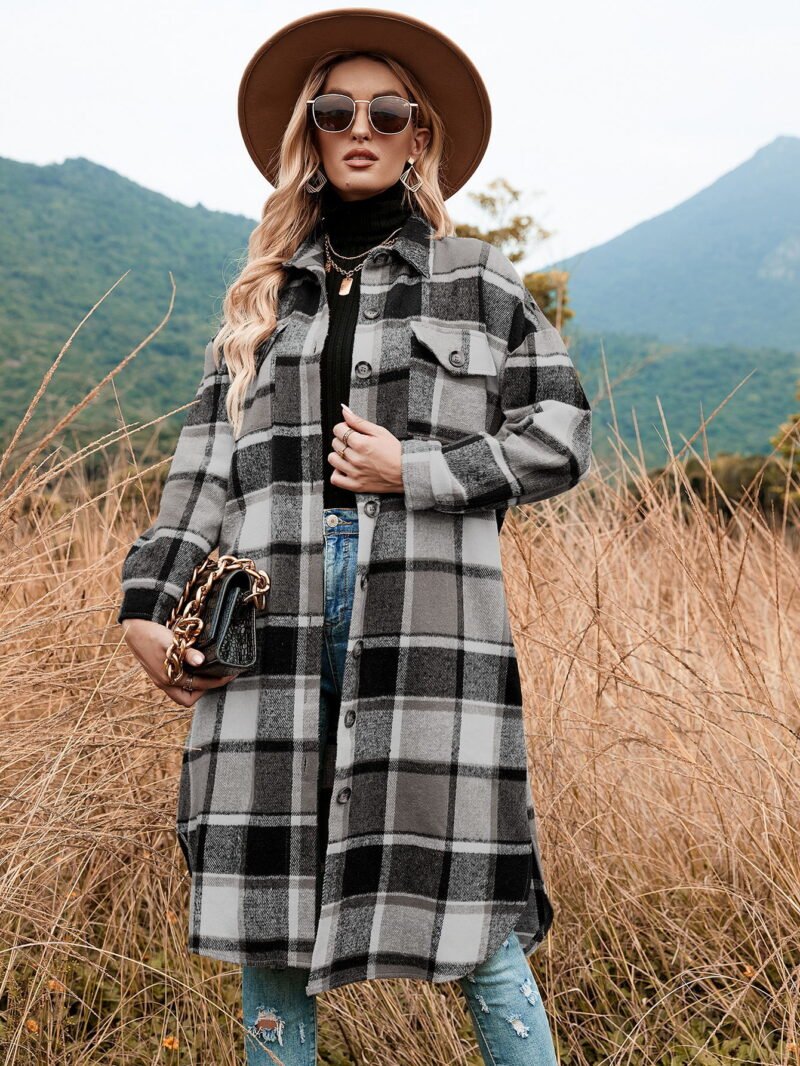 Plaid Trench Jacket