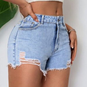 Ripped Denim Shorts