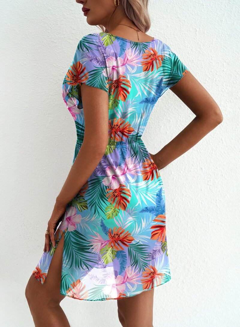 Ruched Split Mini Dress