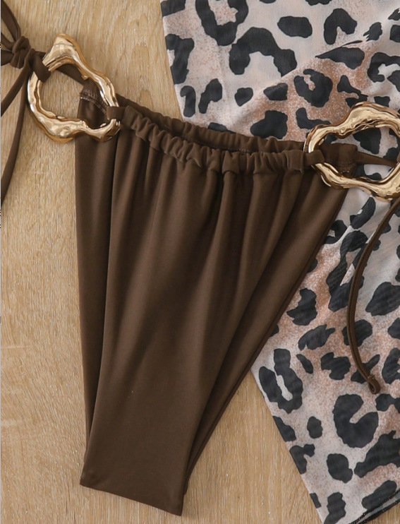 Animal Print Three Piece Swimsuit