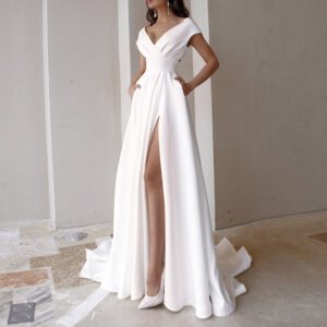 Ruffled V-Neck Maxi Dress