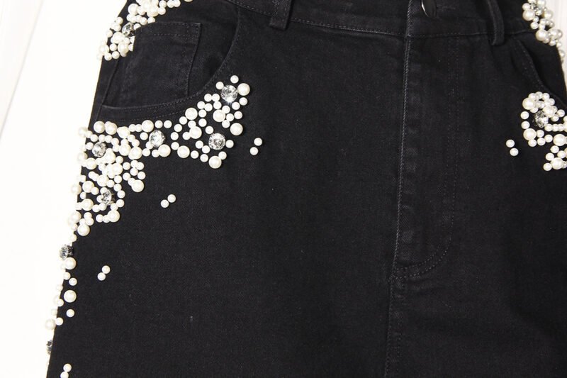 Beaded Straight Jeans