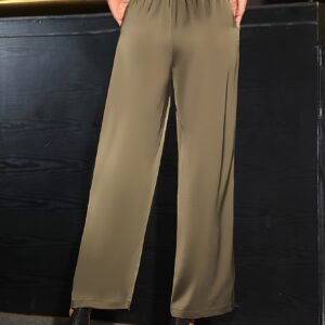 Glossy Satin Wide Leg Pants
