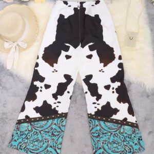 Printed Wide Leg Trousers