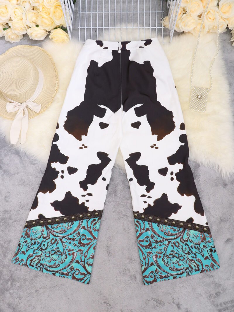Printed Wide Leg Trousers