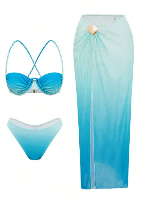 Ombre Tulle Swimsuit Set