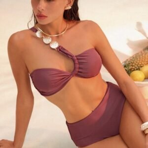 Asymmetric Tie Strap Bikini