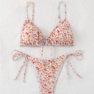 Ruched Floral Bikini