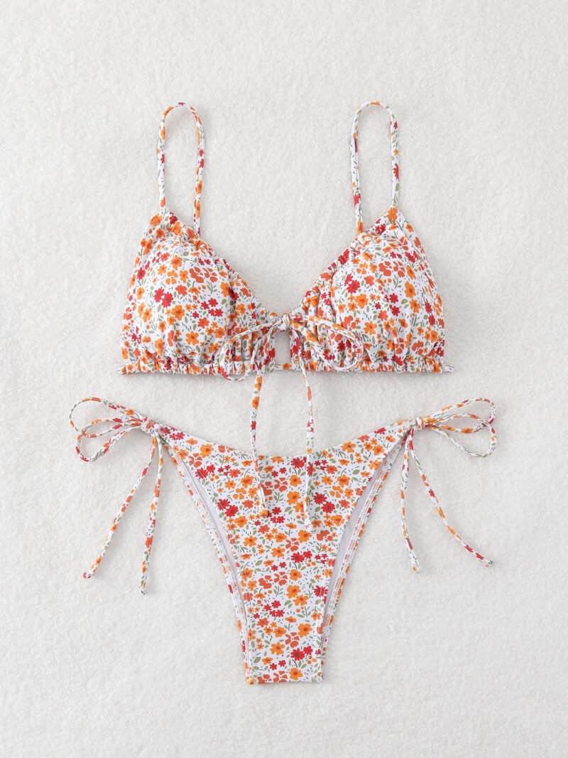 Ruched Floral Bikini