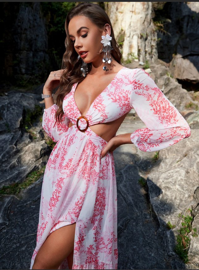 Cutout Maxi Vacation Dress