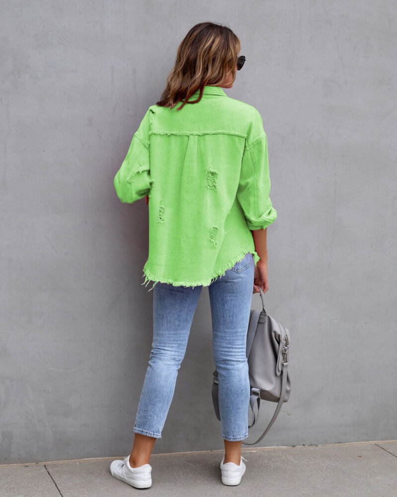 Ripped Loose Denim Jacket