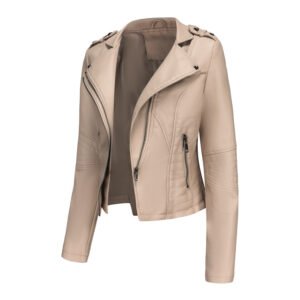 Slim Fit Faux Leather Jacket