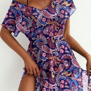 Ruched Split Mini Dress