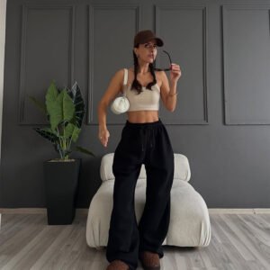 High Rise Straight Trousers