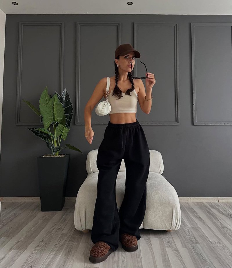 High Rise Straight Trousers