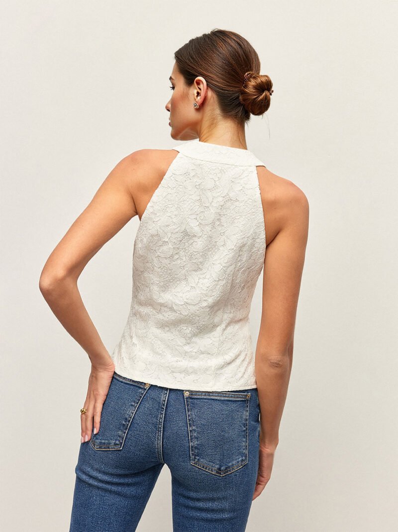 Lace Trim Sleeveless Vest
