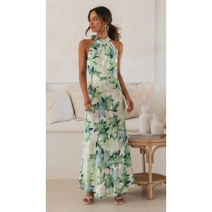 Floral Halter Maxi Dress