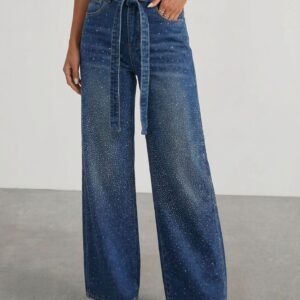 Rhinestone Wide Leg Jeans