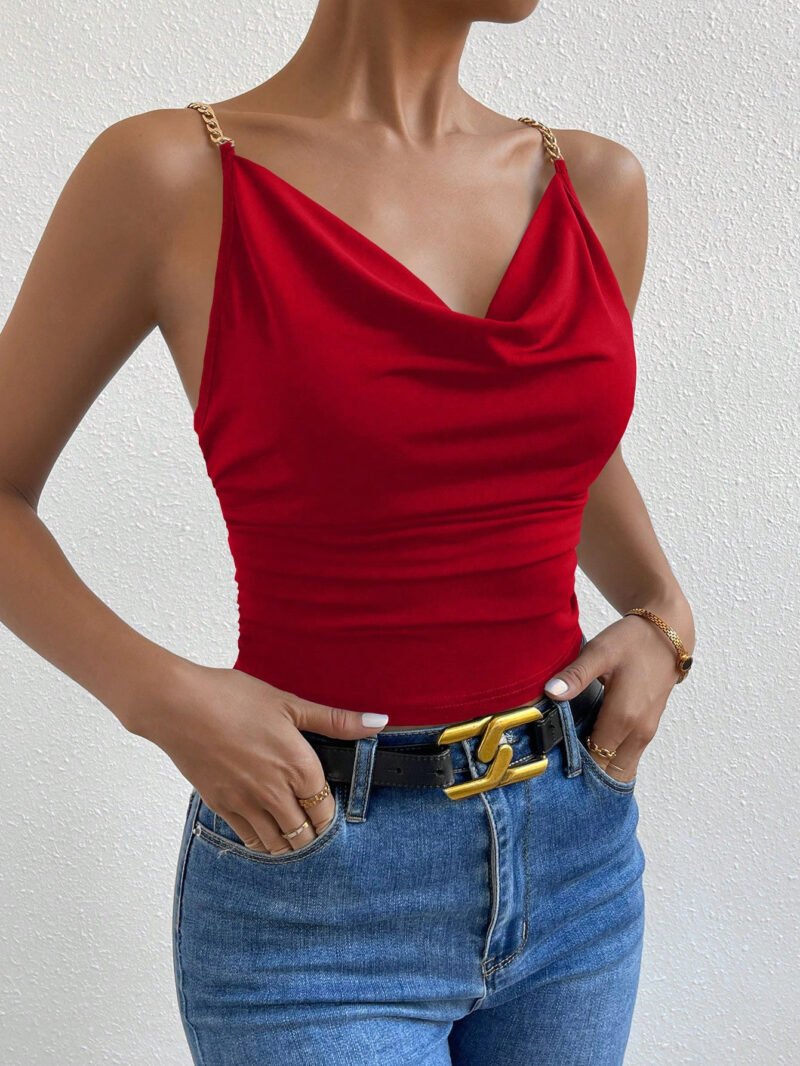 Ruched Cowl Neck Cami