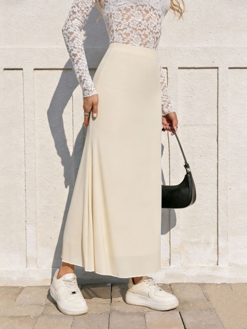 High Waist Mesh Pencil Skirt