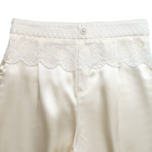 Lace Trim Wide Leg Pants
