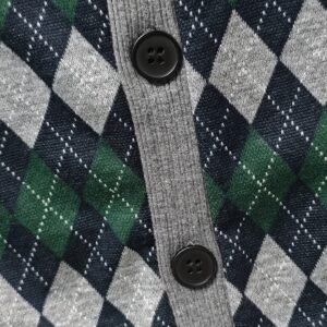 Button Jacquard Knit Vest