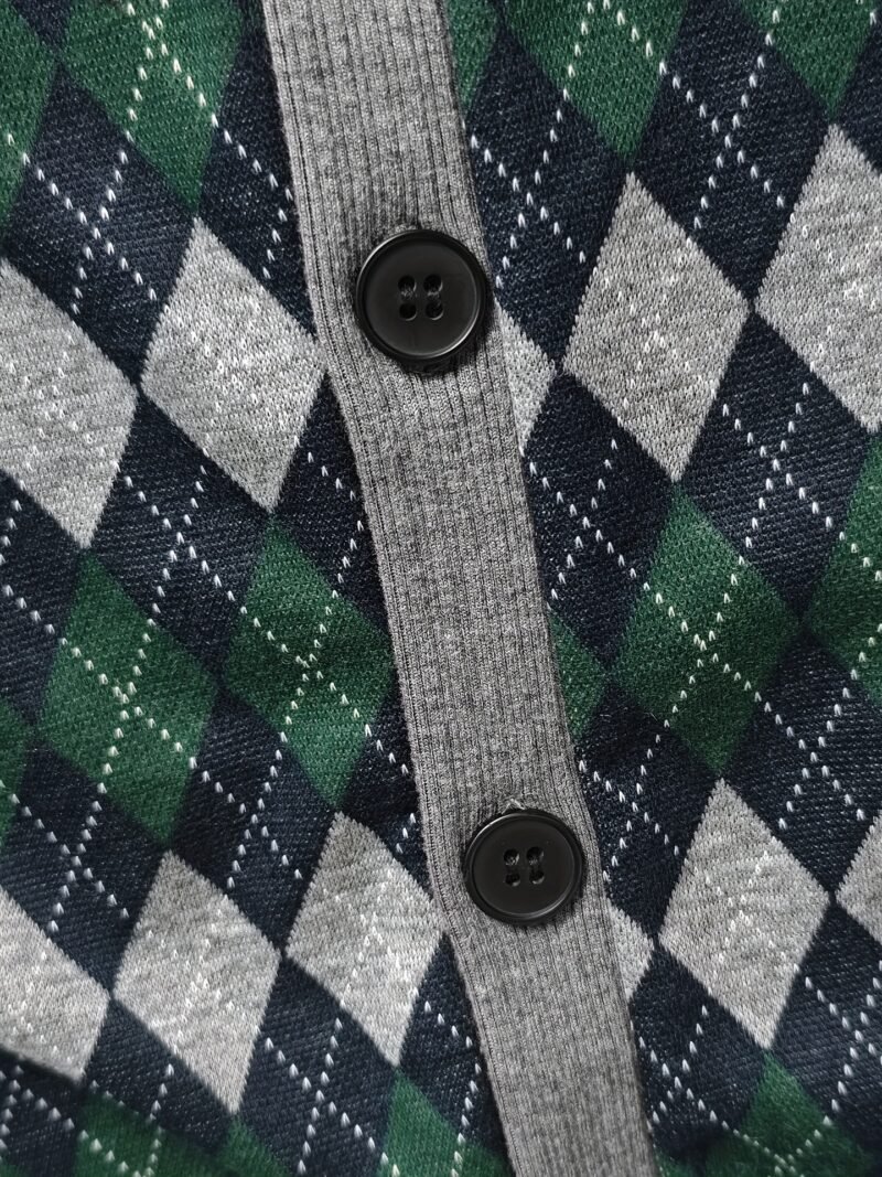 Button Jacquard Knit Vest