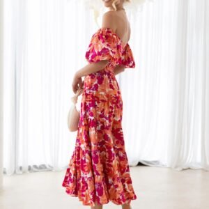 Smocked Off-Shoulder Maxi Dress