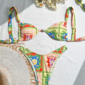 Printed Ruched Bikini