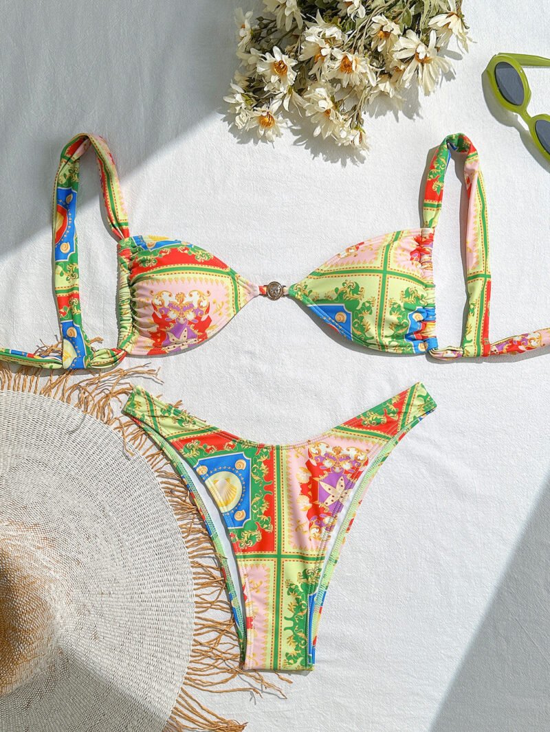 Printed Ruched Bikini
