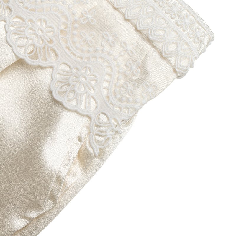 Lace Trim Wide Leg Pants